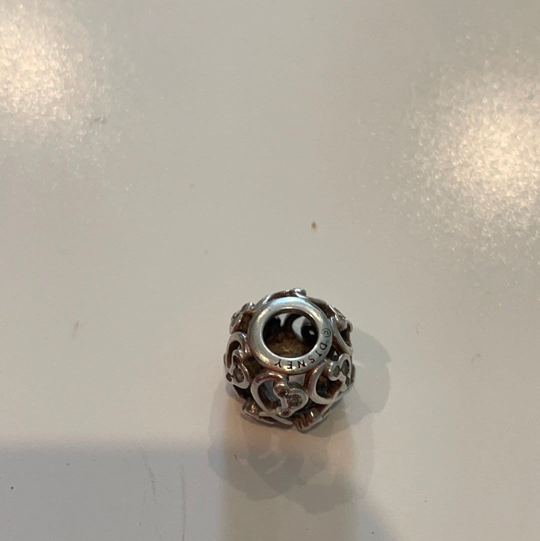 Genuine Pandora Disney Mickey Mouse Heads Clear Infinity CZ Openwork Charm
