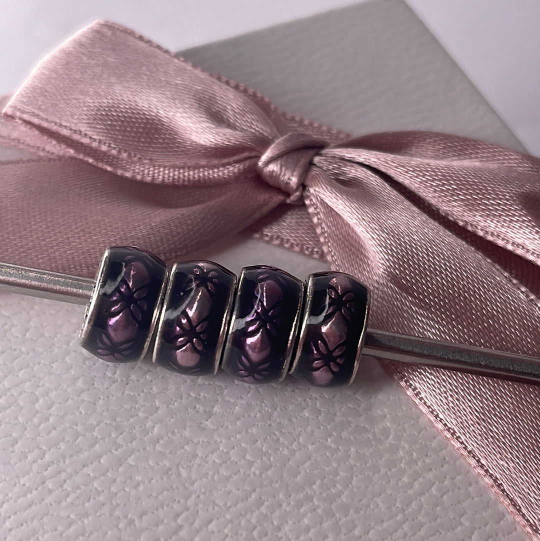 Genuine Pandora Beautiful Dew Drop Purple Enamel Spacer