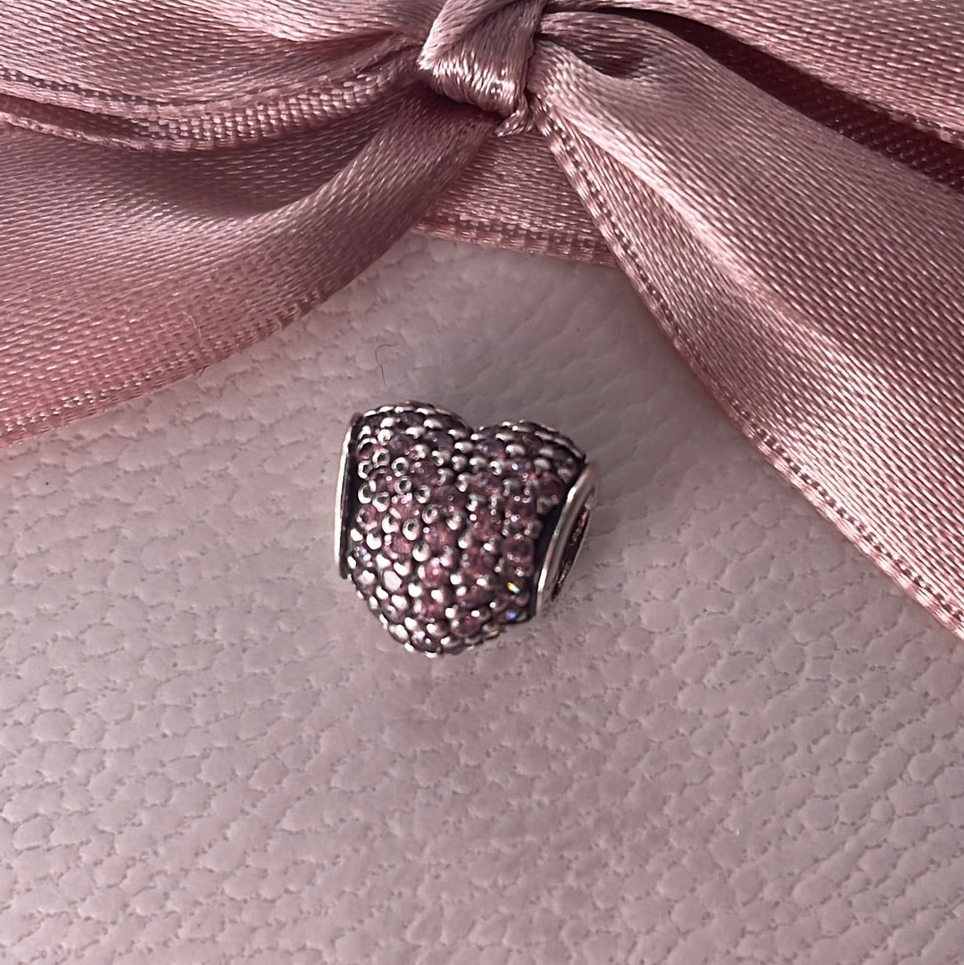 Genuine Pandora Pave Sparkle Clear Heart Gift