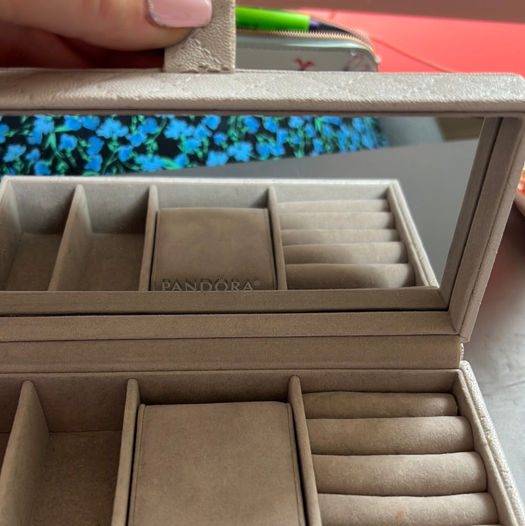 Genuine Pandora Promo Quilted Grey Jewellery Travel Box Case