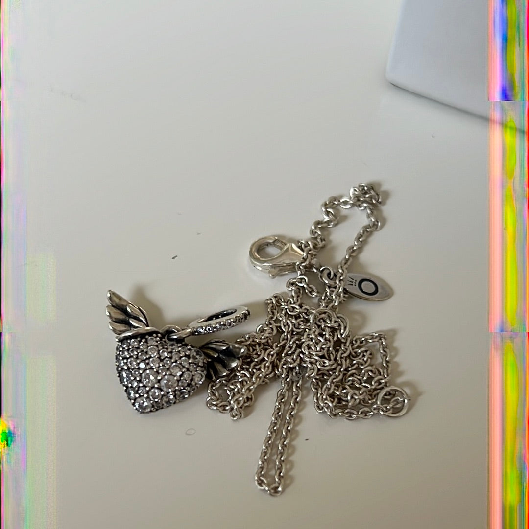 Genuine Pandora Angel Wing Halo Pave Charm ONLY