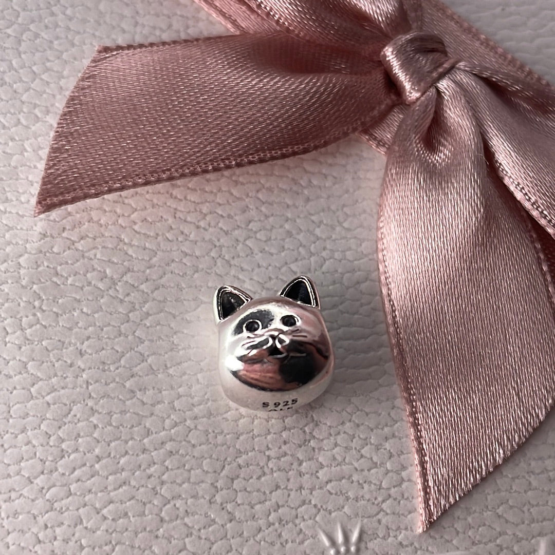 Genuine Pandora Cat Face Animal Charm