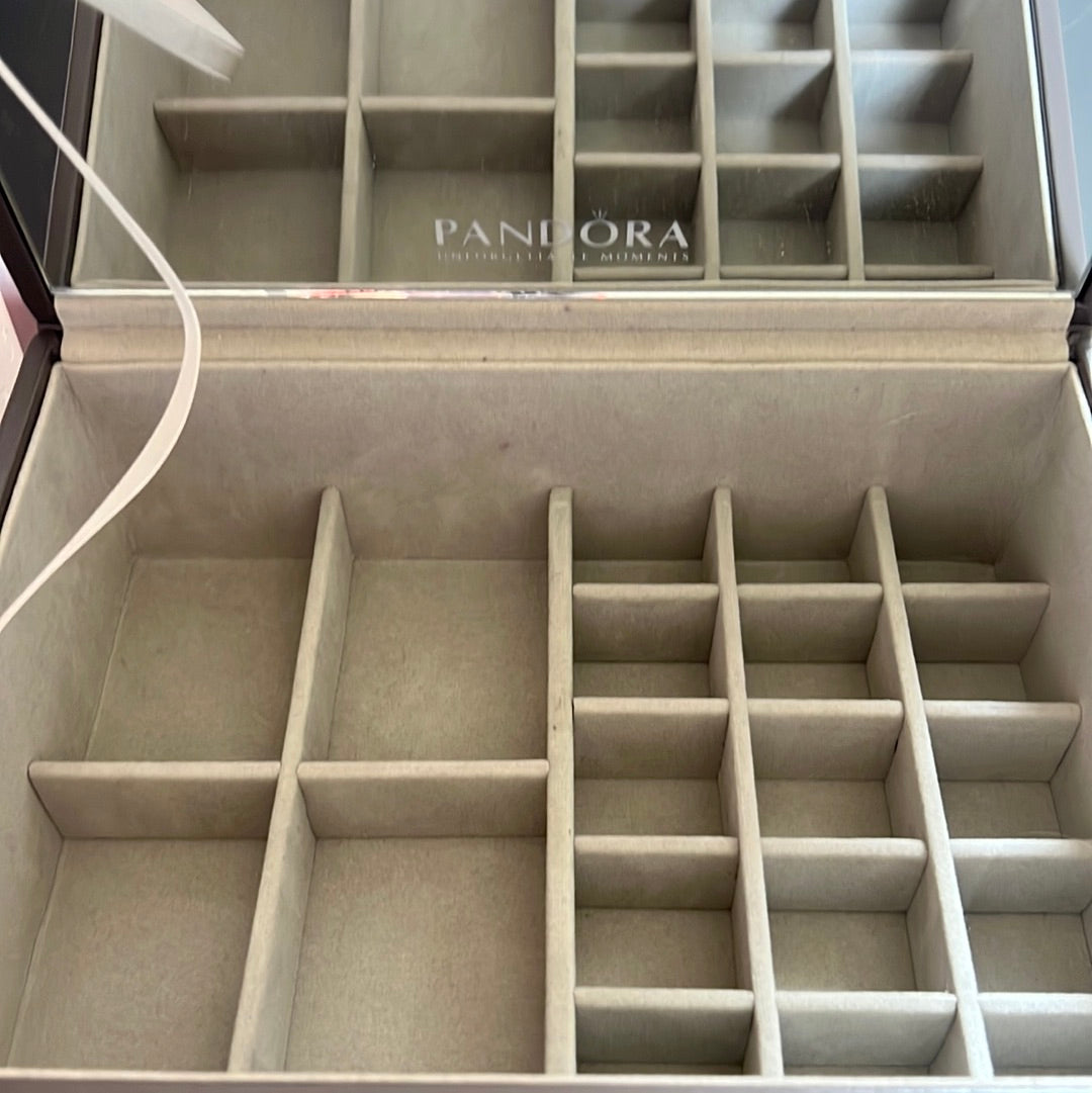 Genuine Pandora Jewellery Box Mink Grey With 2 Layers