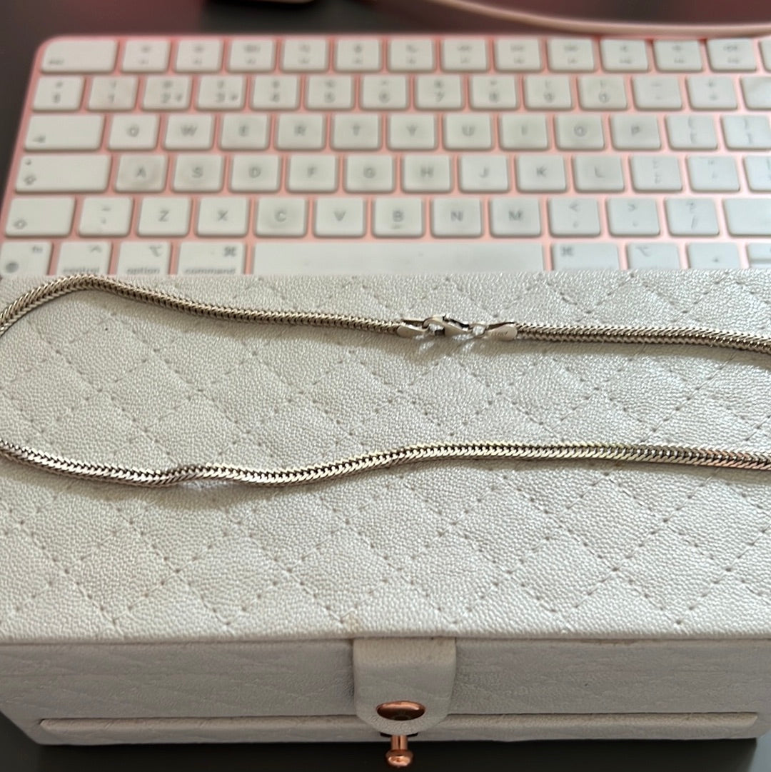 Italian Sterling Silver Belcher / Cable Necklace Chain 40cm