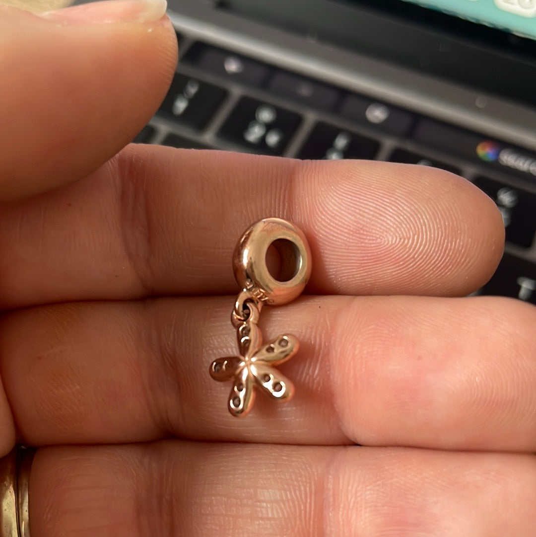 Genuine Pandora Pave Daisy Dangle Flower (Rose Gold Option)