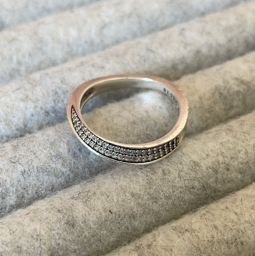 Genuine Pandora Wave Ring Pave Size 56