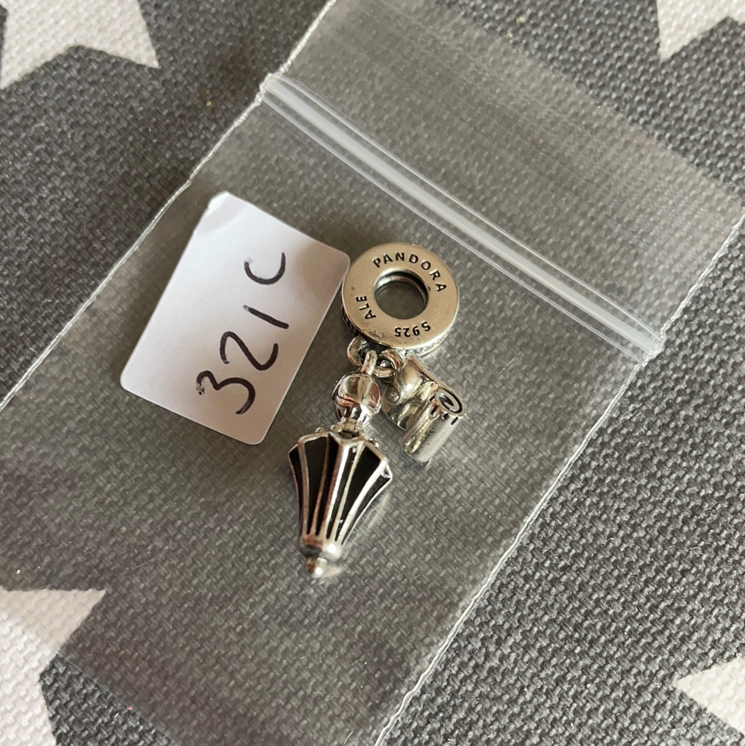 Genuine Pandora Mary Poppins black Enamel Umbrella HTF Rare
