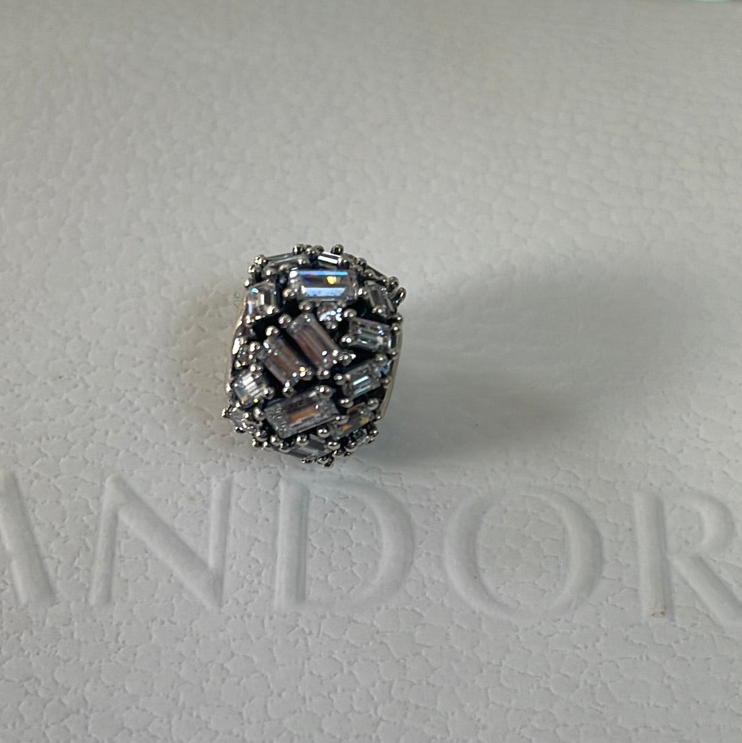 Genuine Pandora Clear CZ Stone Sparkle Charm Glacial Beauty Ice Cube