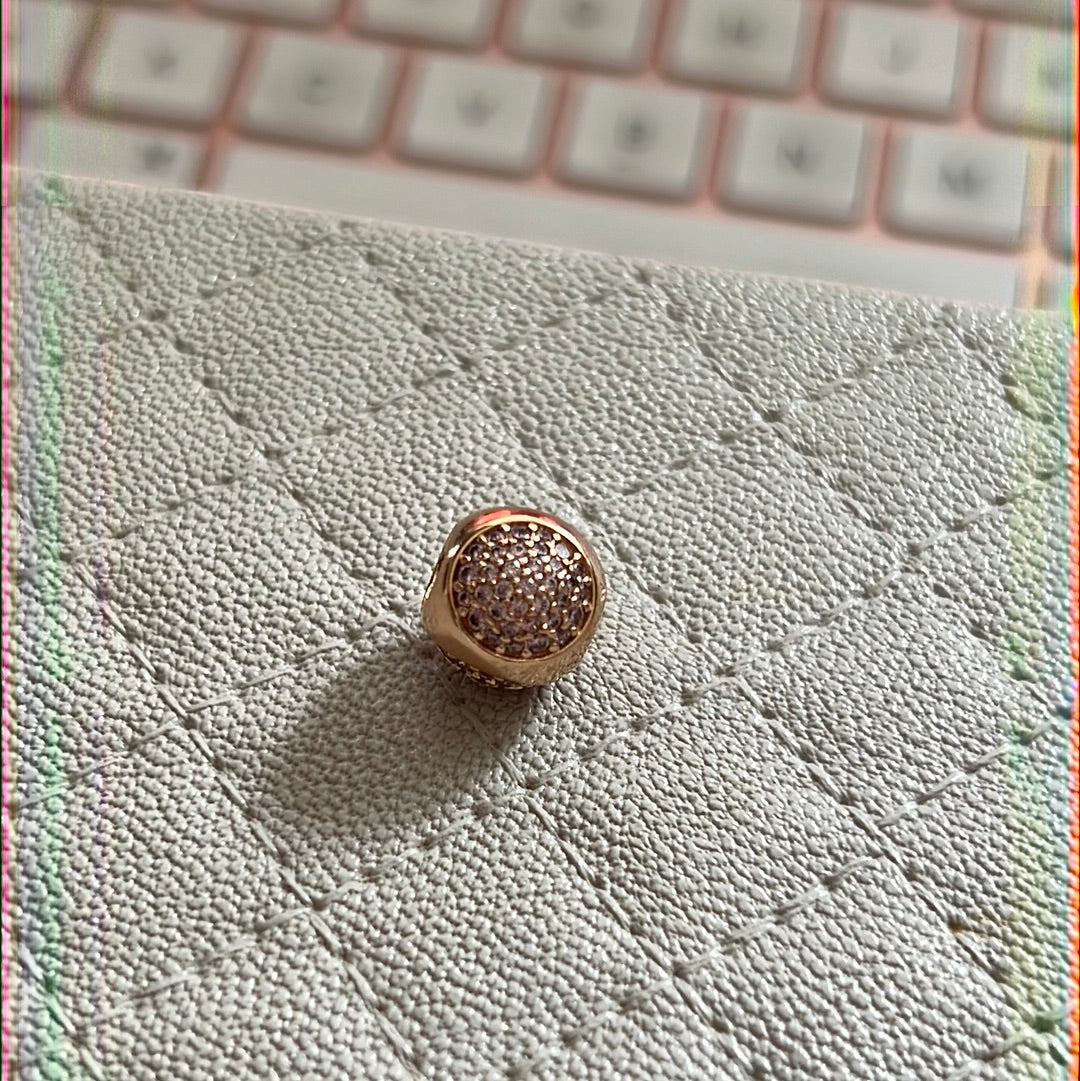Genuine Pandora Rose Gold Dazzling Droplet Stone, Trio Charm HTF Rare