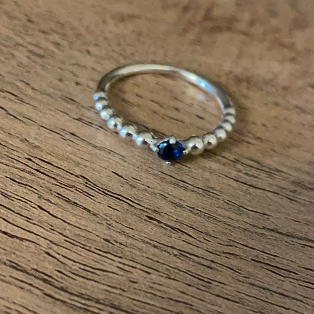 Genuine Pandora New Style Blue Navy September Birthstone Ring 60