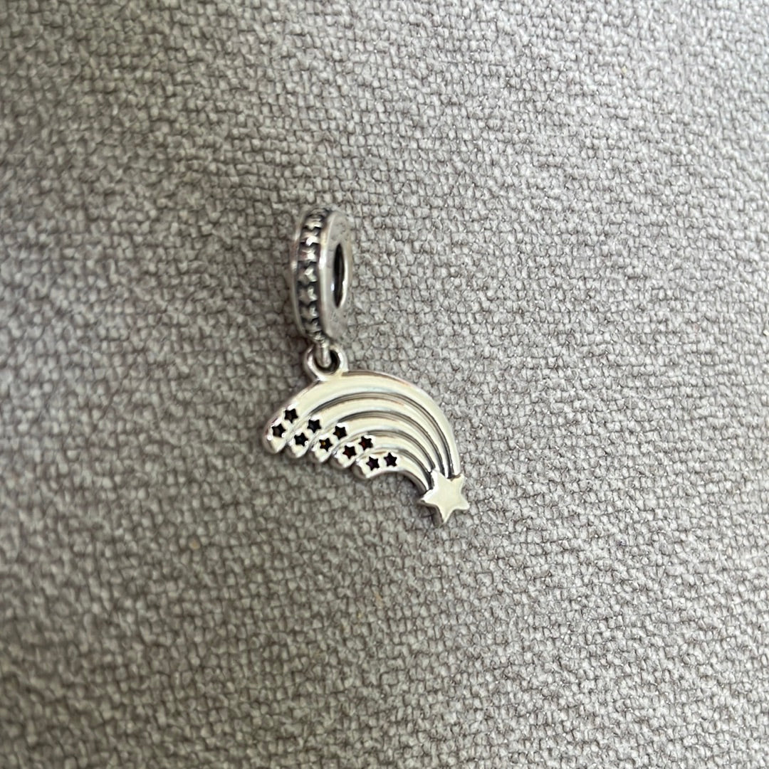 Genuine Pandora Shooting Star Enamel CZ Rainbow Dangle