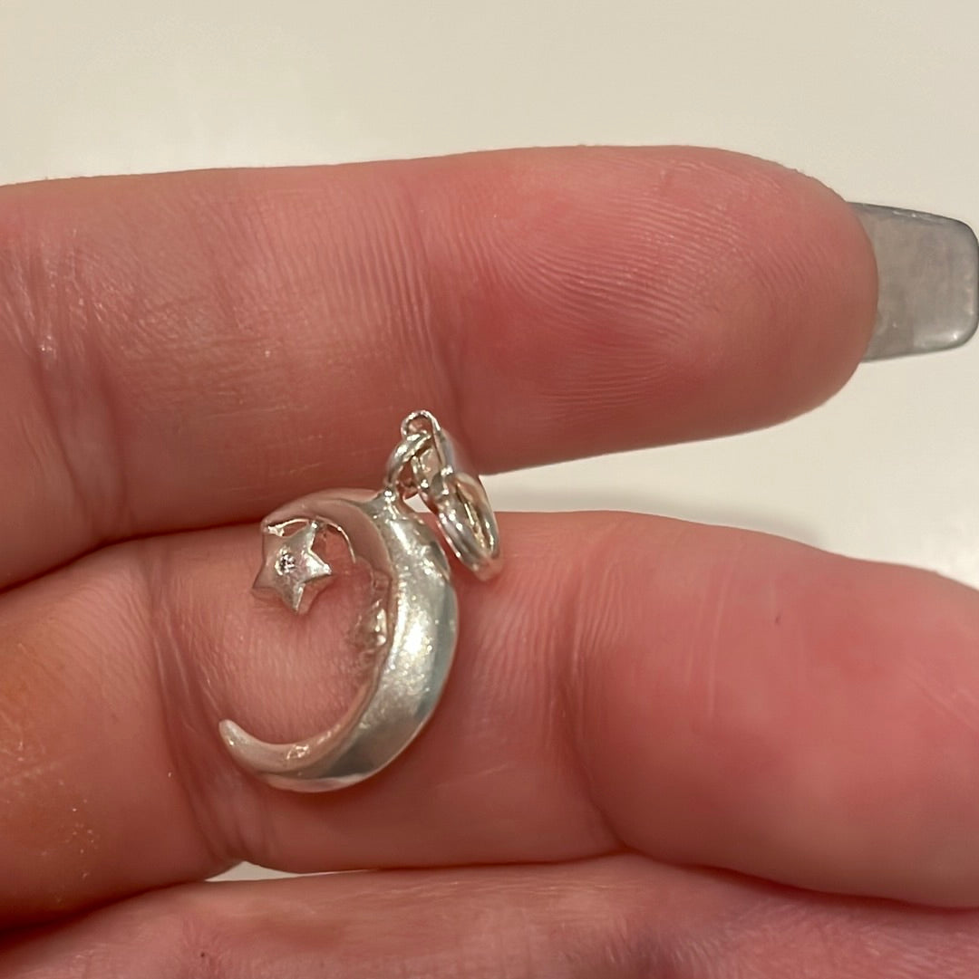Genuine Thomas Sabo Sterling Silver Dangle Moon and Star Charm
