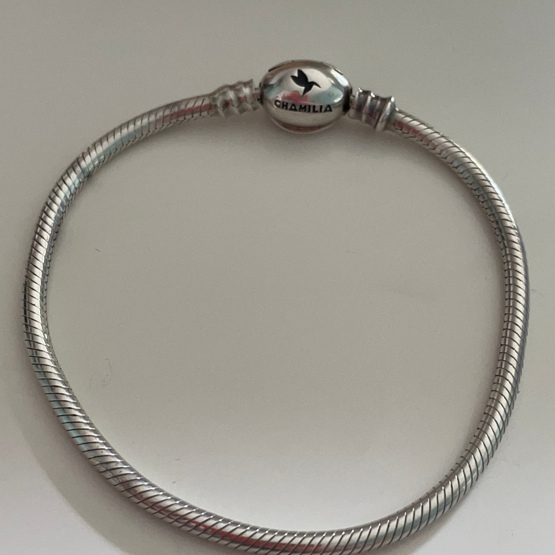 Genuine Chamilia Charm Bracelet Bird Clasp Size..