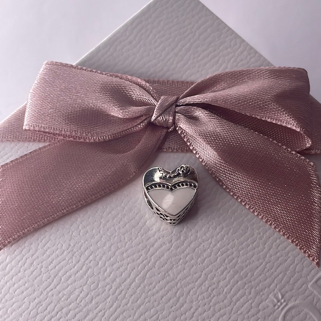 Genuine Pandora Bride and Groom Wedding Anniversary Charm Double Sided Enamel