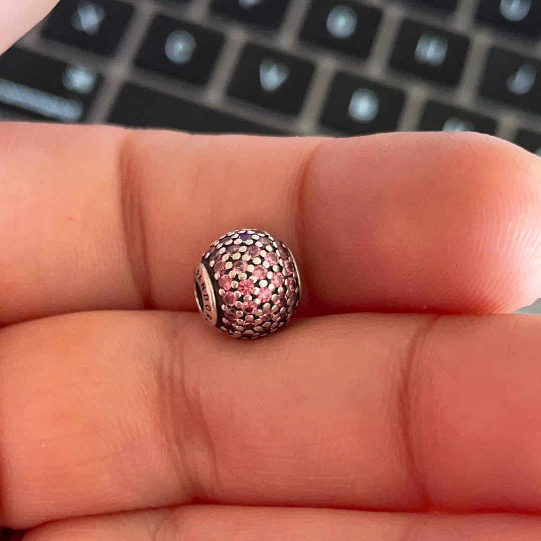 Genuine Pandora Caring Pink Pave Essence Charm