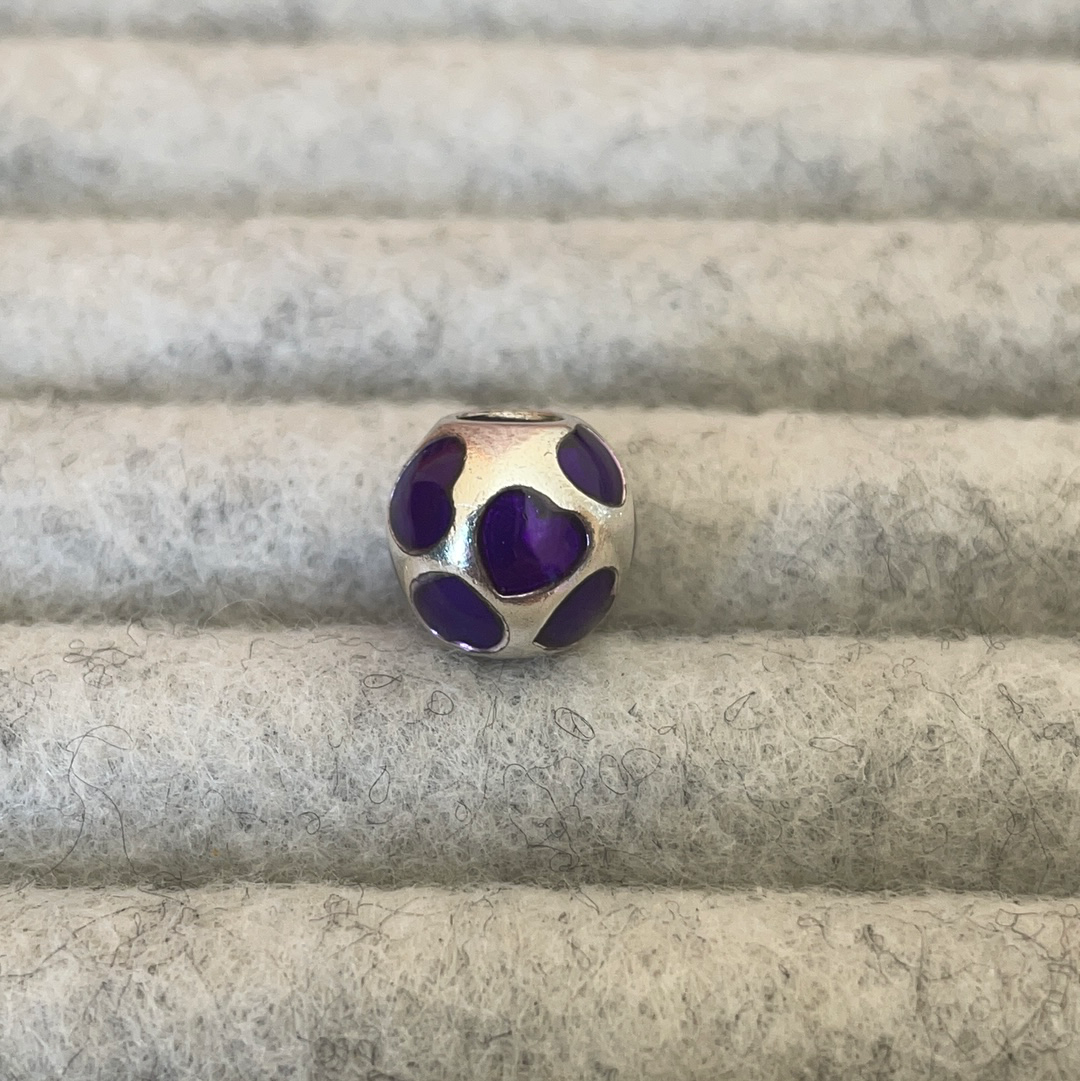 Genuine Pandora Purple Enamel Heart Charm