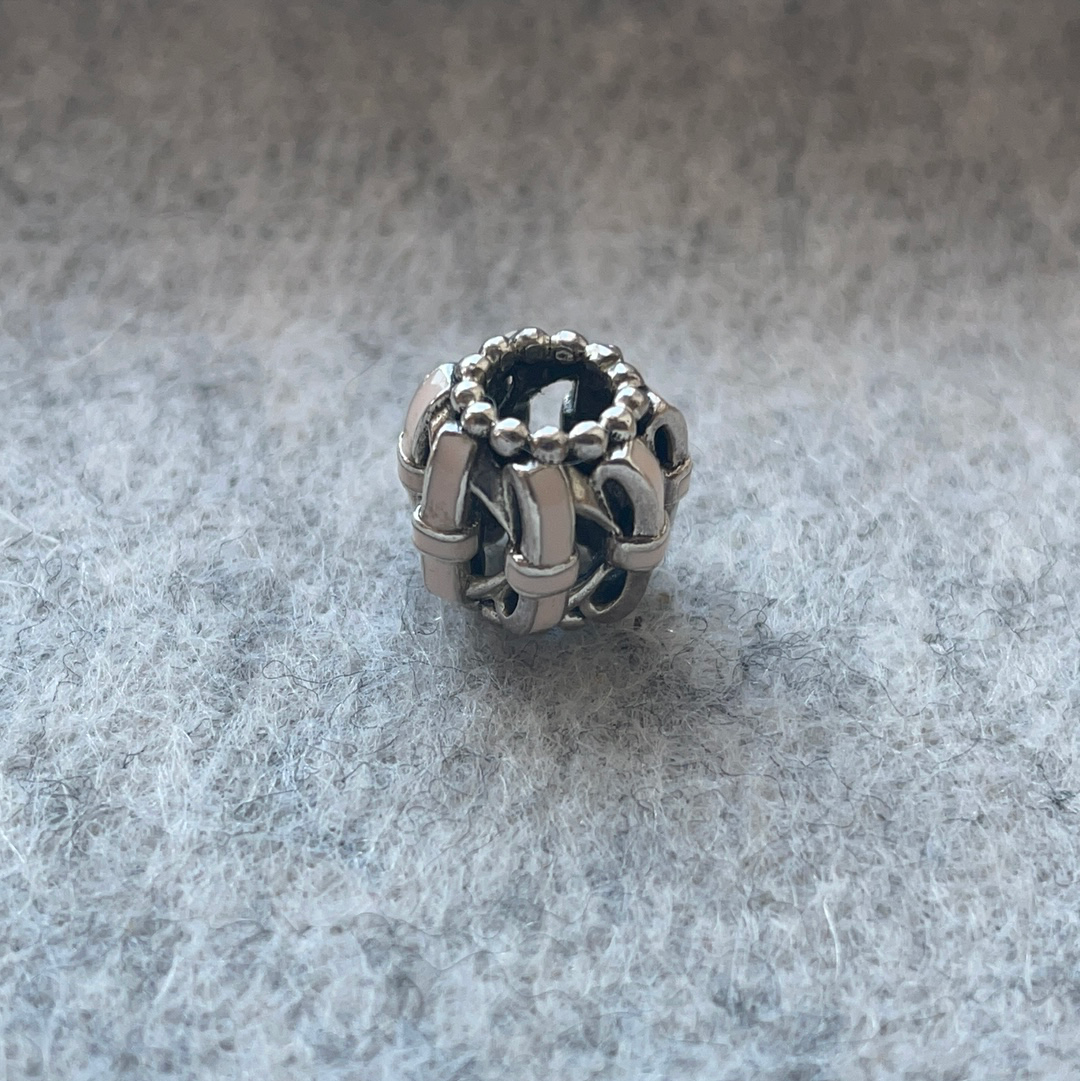 Genuine Pandora Bow Pink Enamel Ball Charm