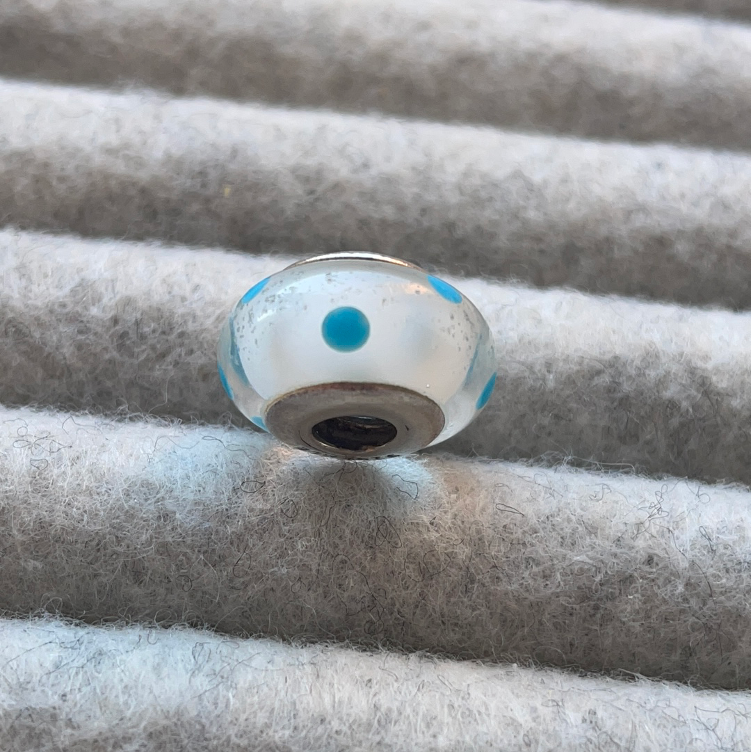 Genuine Pandora Pink or Blue Polka Dot Murano Charm VARIOUS COLOURS