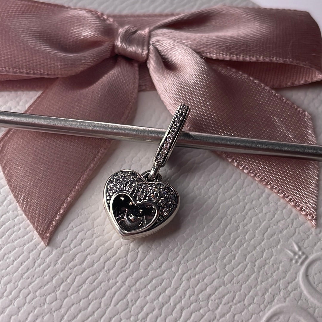 Genuine Pandora I Love My Mum Locket Pave Dangle Charm