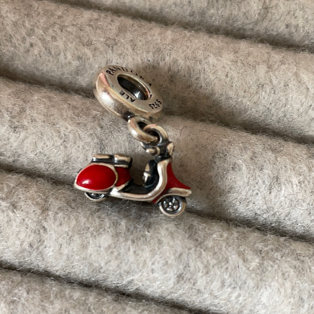 Genuine Pandora Charm Red Vespa Scooter Italian Dangle Charm