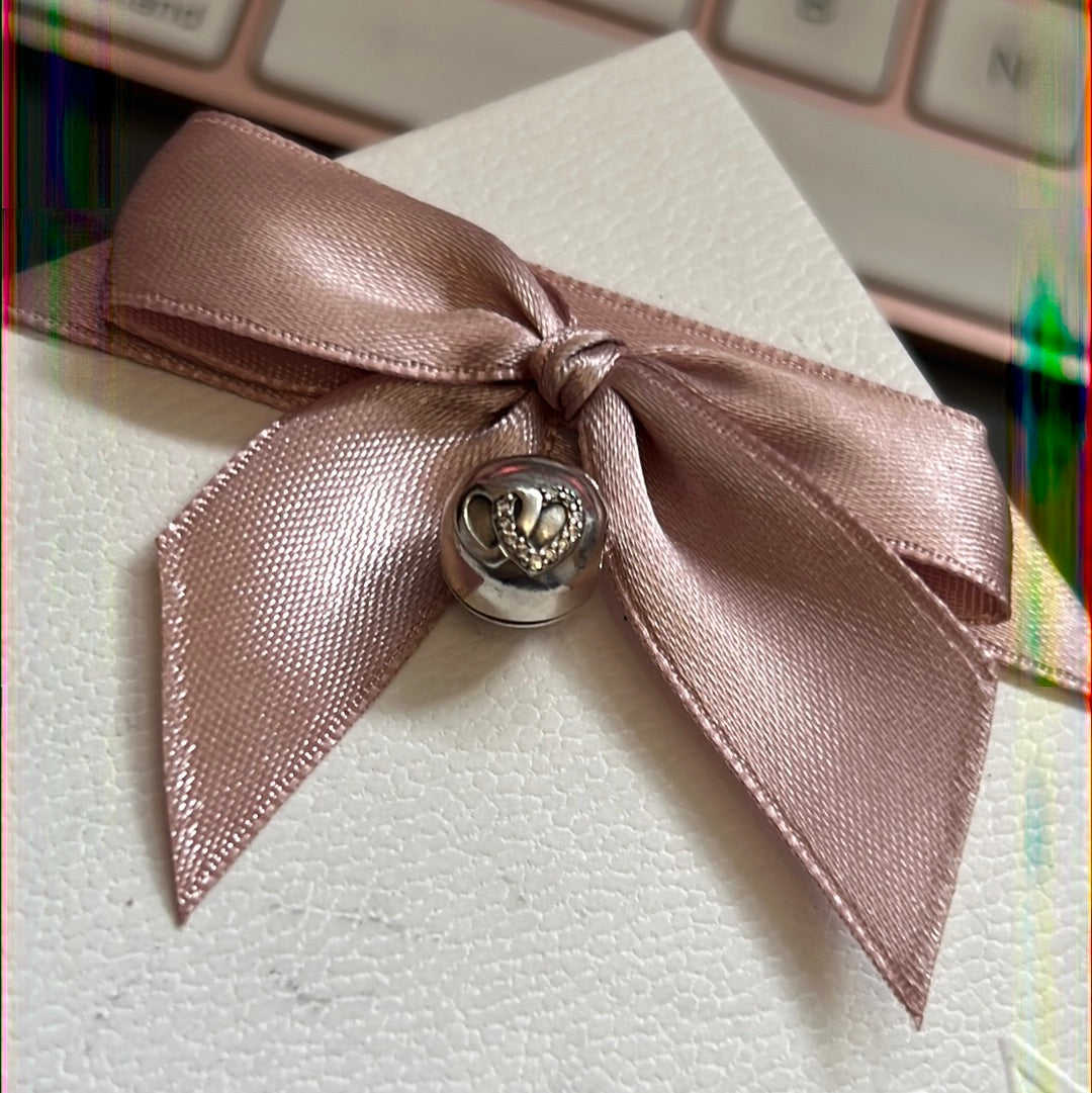 Genuine Pandora Pave Double Heart Clips