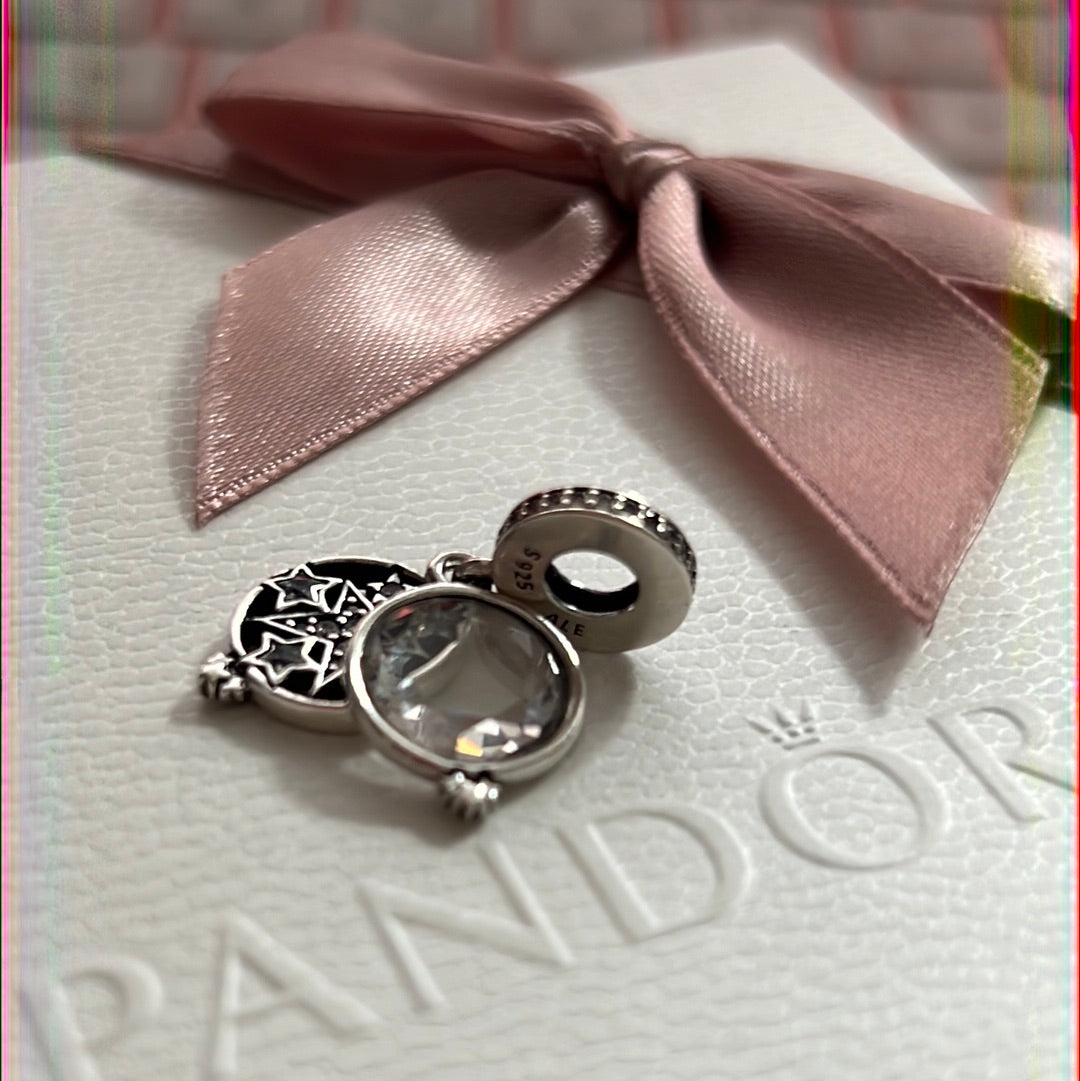 Genuine Pandora Magnified Star Sparkle Dangle Charm Pendant