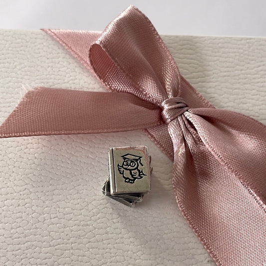 Genuine Pandora Textbook Book Owl School Learning Graduation Degree Charm