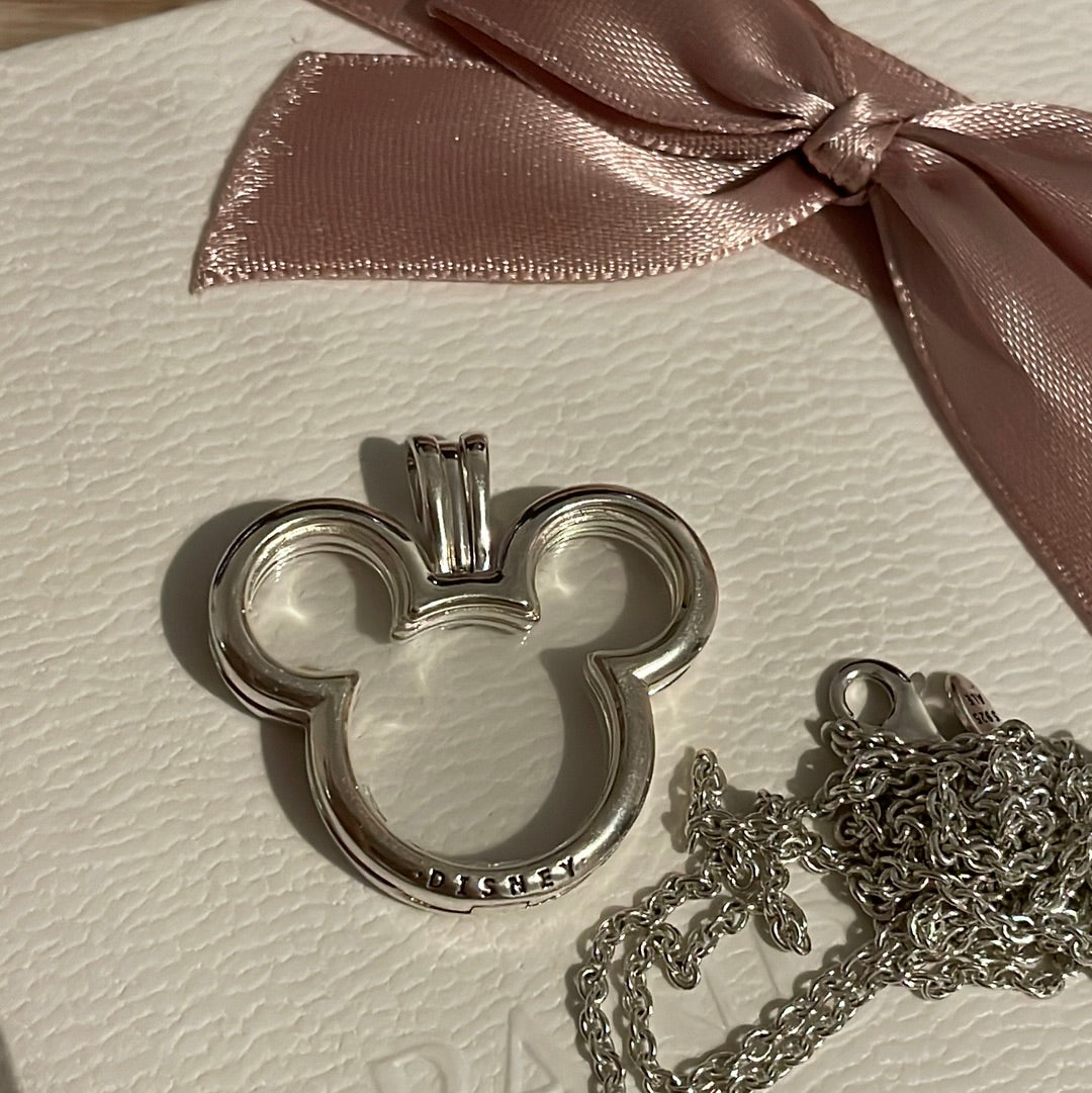Genuine Pandora Disney Mickey Mouse Large Memory Locket Petite Pendant DEFECT
