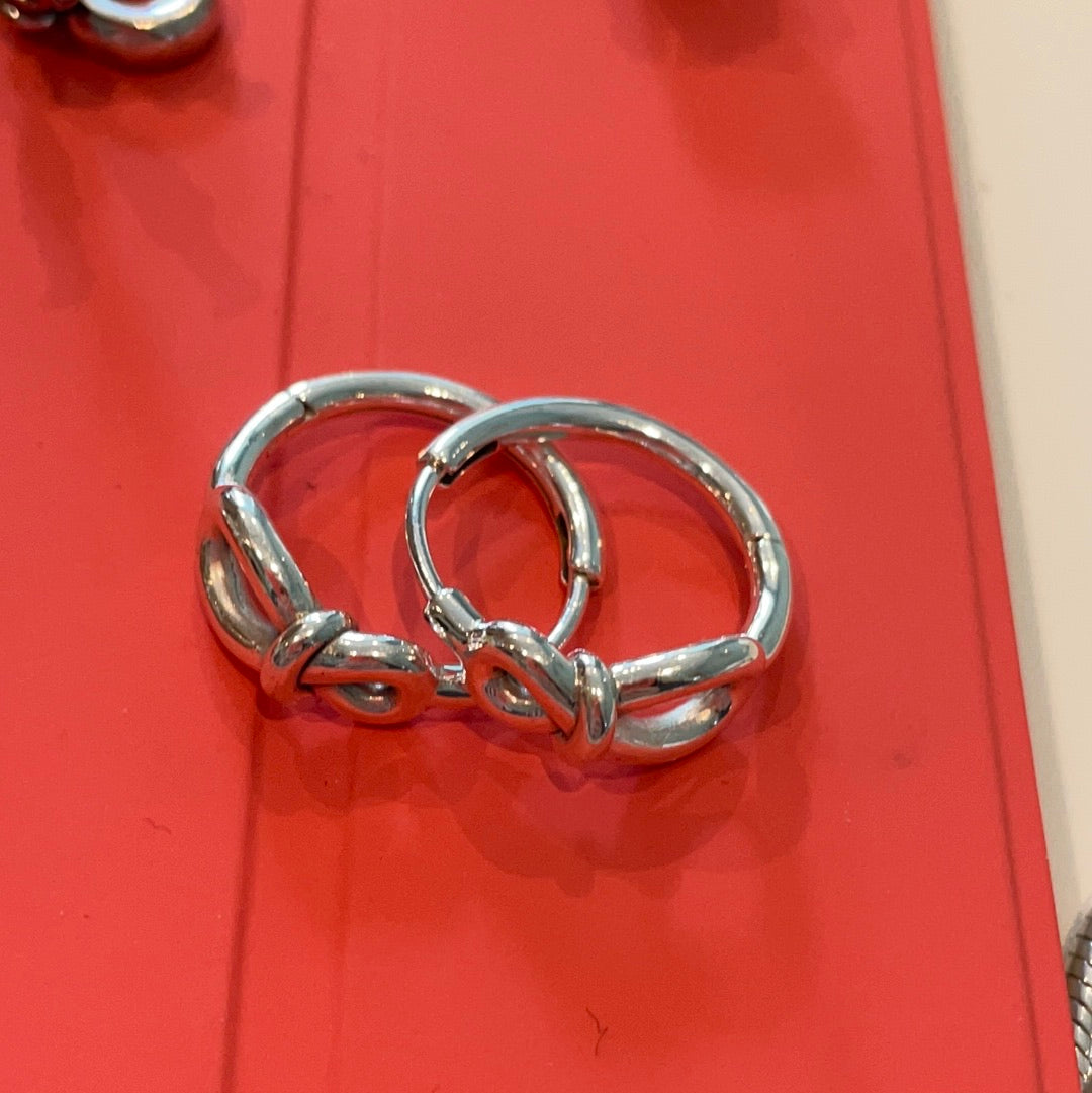 Genuine Pandora Knot Bow Hoop Earrings