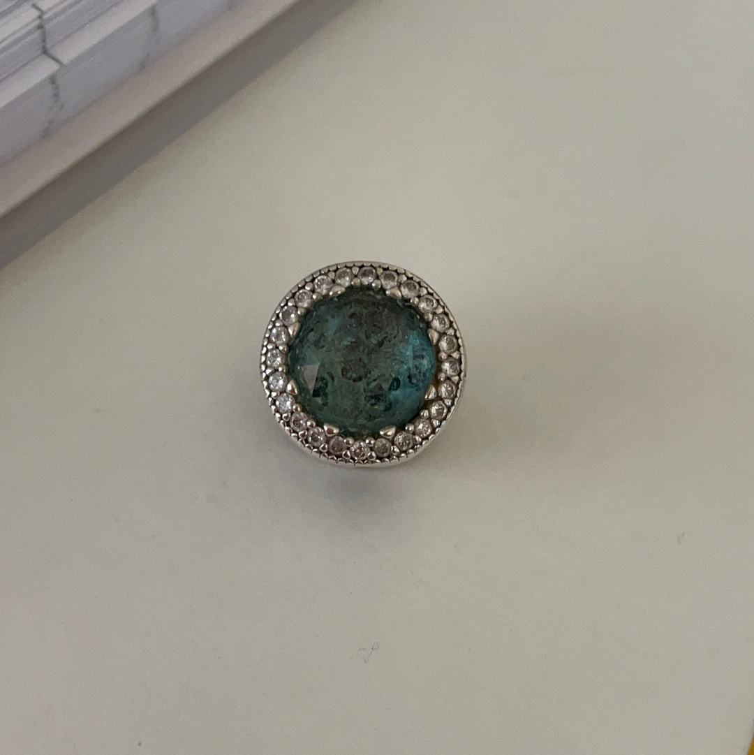 Genuine Pandora Beautiful Blue / Green Radiant Heart Charm