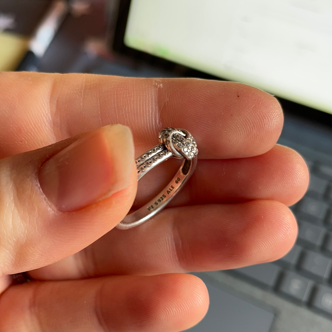 Genuine Pandora Pave Love Knot Ring / Rose Gold option