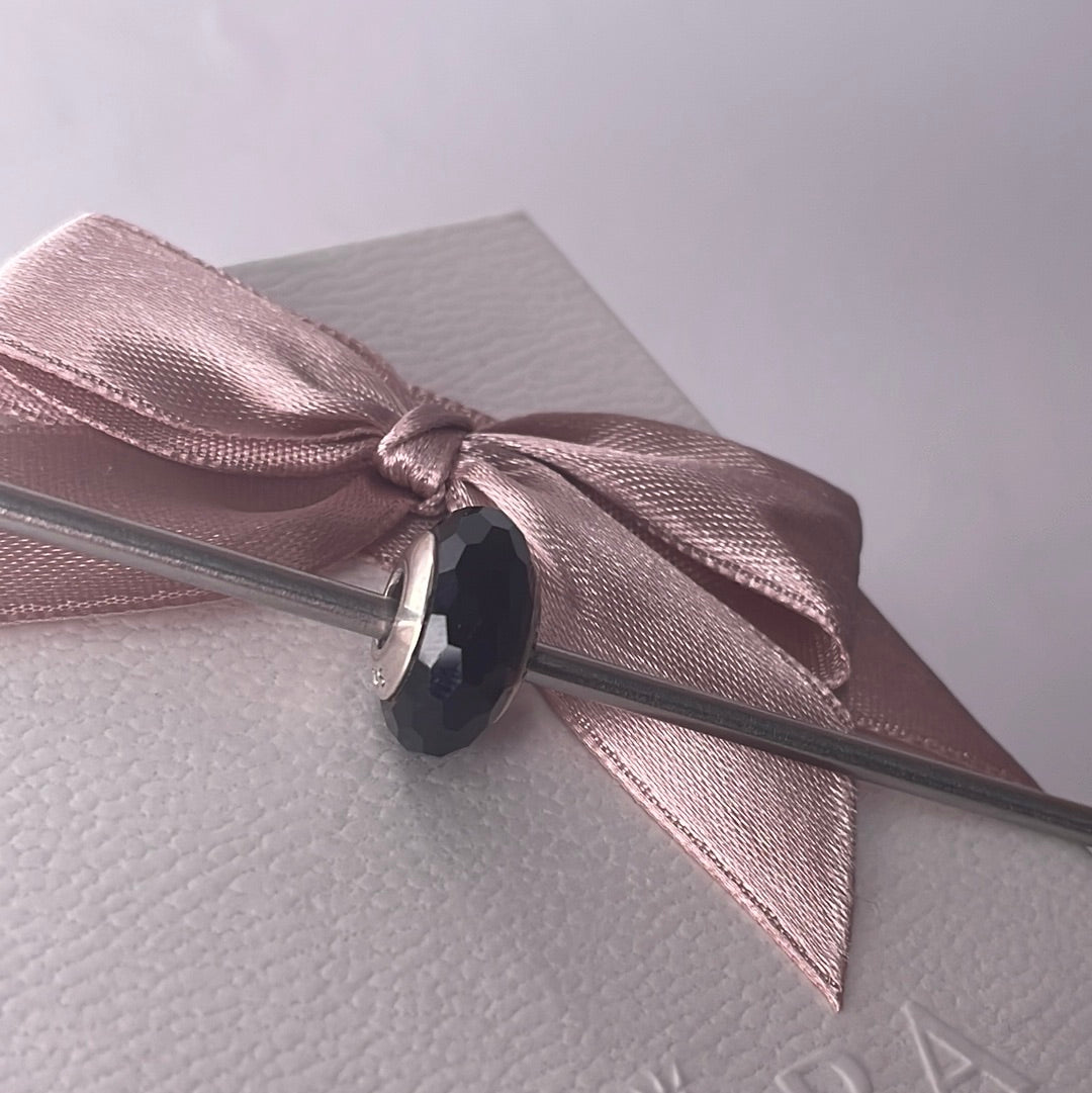 Genuine Pandora Black Faceted Murano Glass Charm