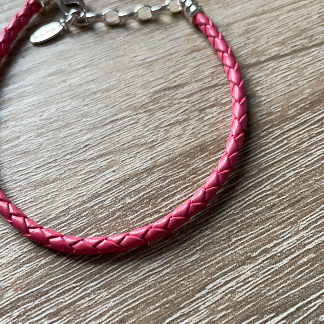 Genuine Chamilia Metallic Leather Bracelet Silver Adjustable Clip Clasp CHOICE OF COLOUR