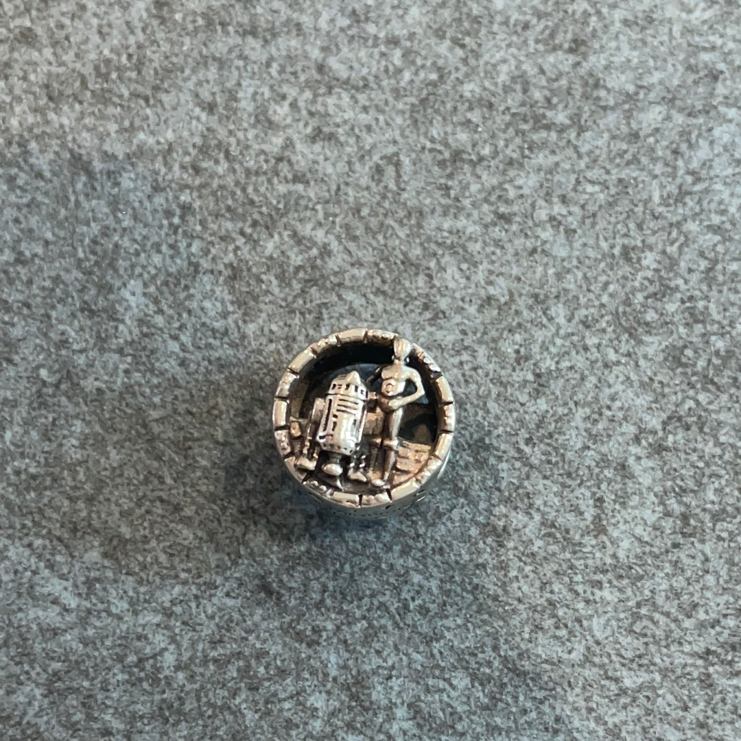 Genuine Pandora Disney Star Wars R2D2 Robot Open Work Charm