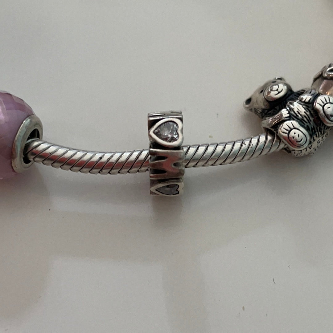 Genuine Pandora Mum Mom Spacer Heart Charm