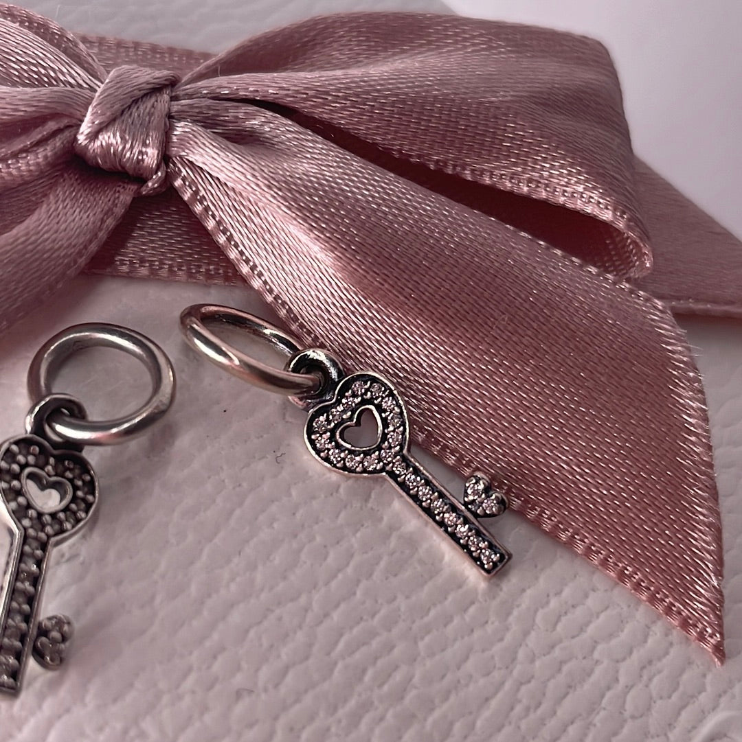 Genuine Pandora Pave Dangle Key Symbols Charm