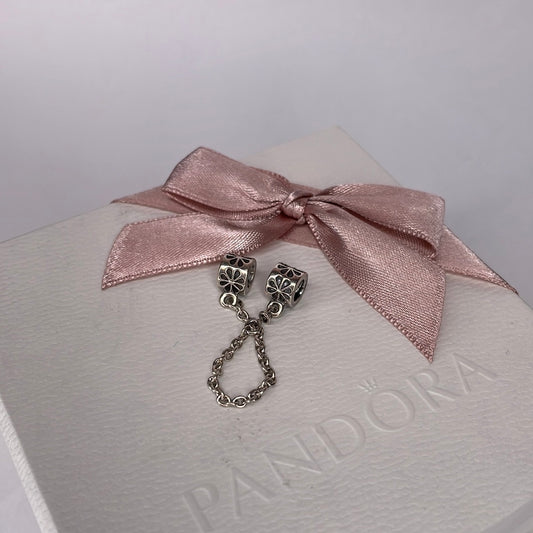 Genuine Pandora Flower Safety Chain Retired.