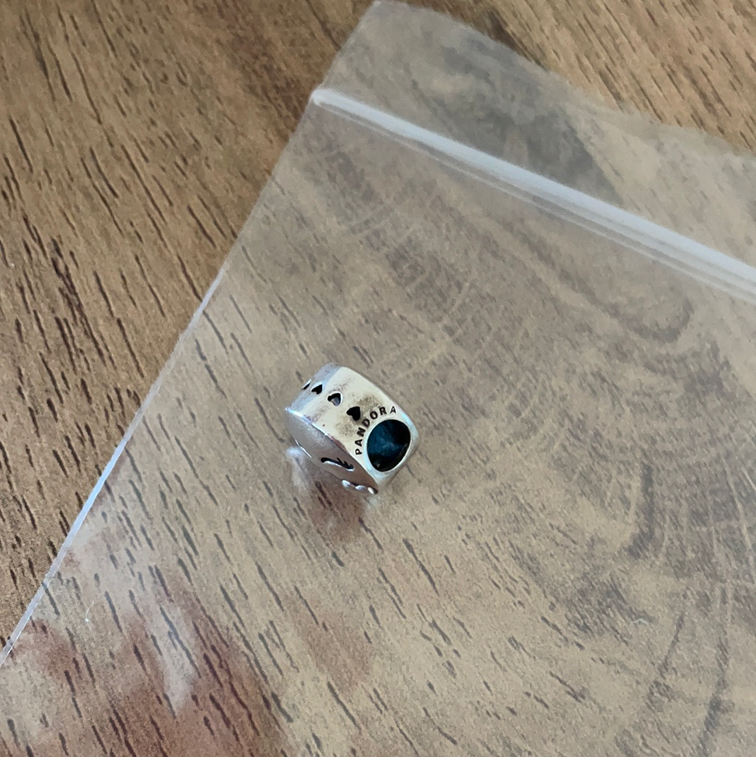 Genuine Pandora Kissing Face Emoji Charm with Pink Enamel Lips