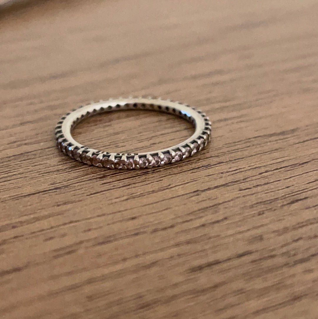 Genuine Pave Sparkle Band Ring Stacker Ring Size 60