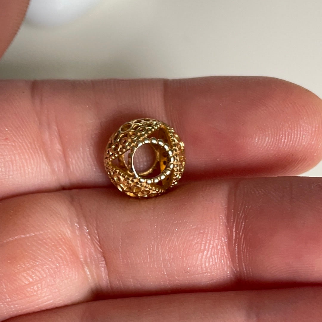 Genuine Pandora Shine Gold Openwork Flower Charm