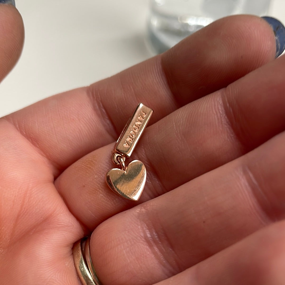 Genuine Pandora Reflexions Rose Gold Dangle Heart Clip Charm