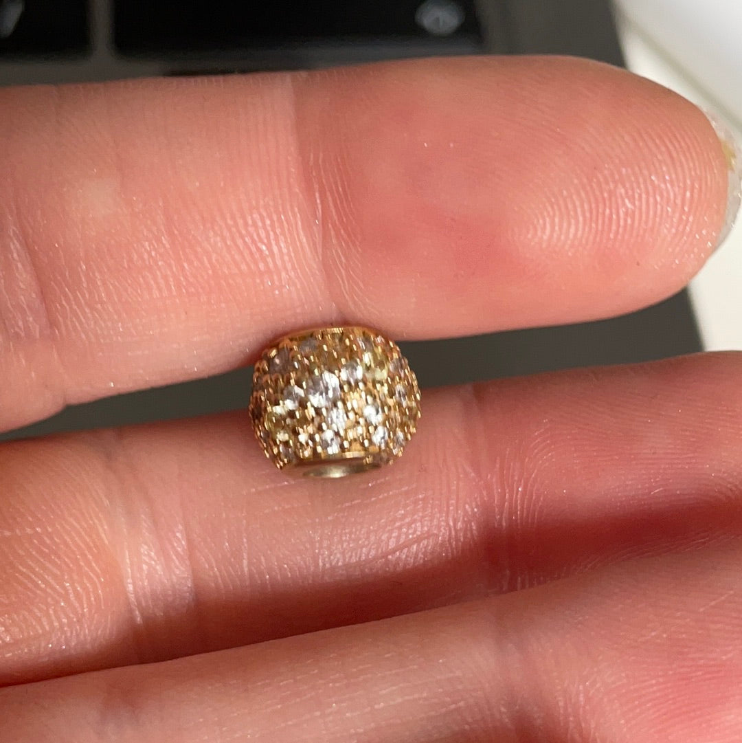 Genuine Pandora Shine Gold Pave Clear Stone Ball Charm
