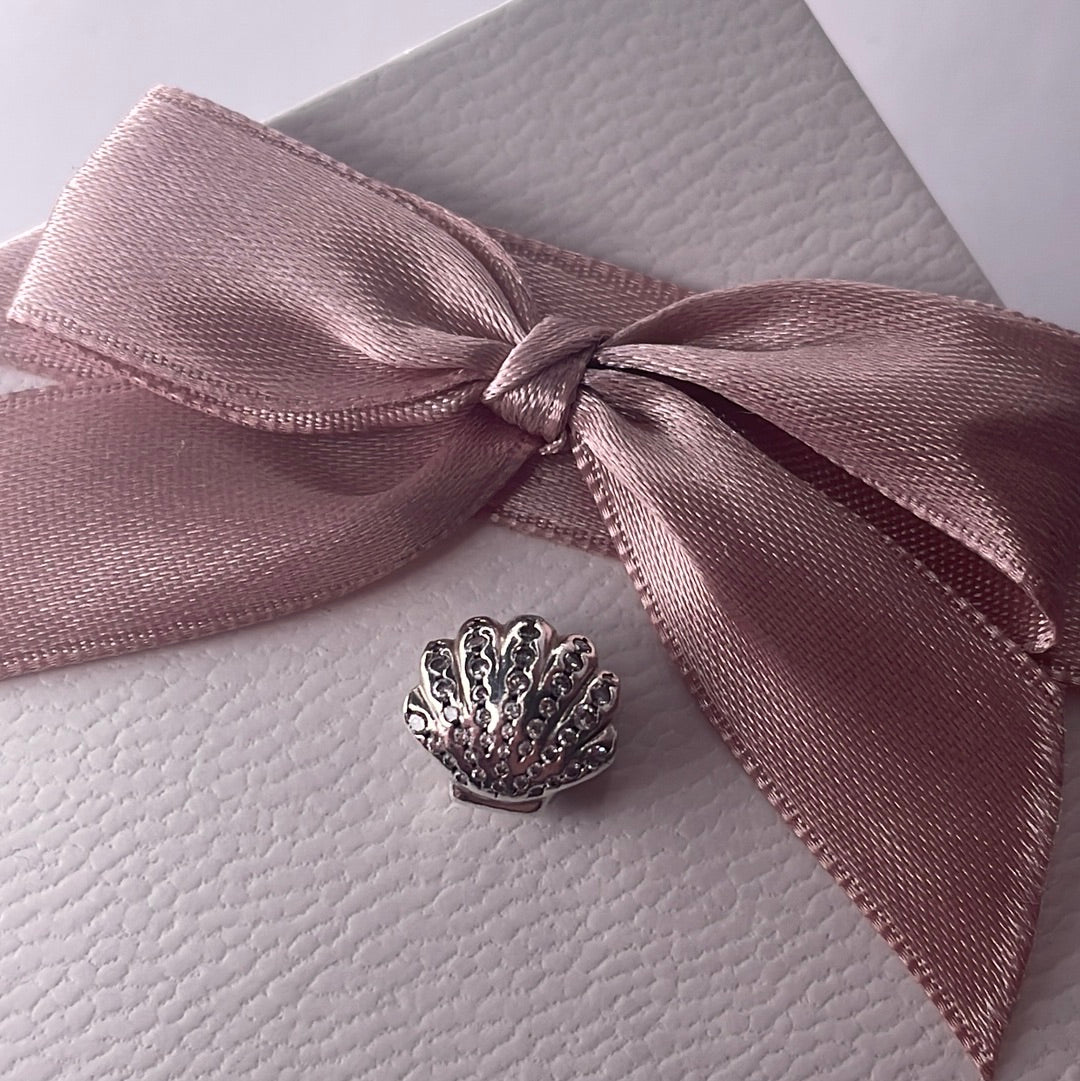 Genuine Pandora Ariel Sea Shell Pave Charm