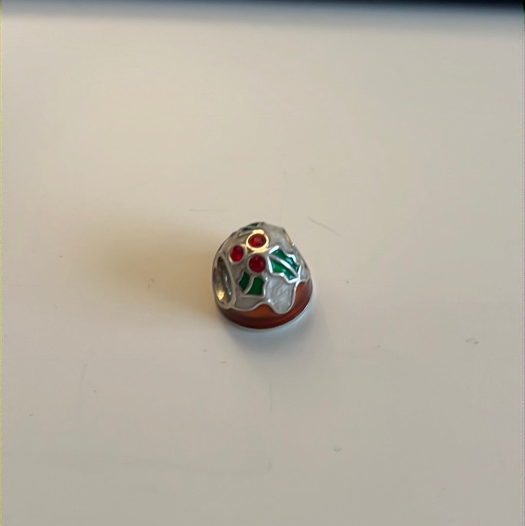 Genuine Chamilia Christmas Enamel Pudding Charm