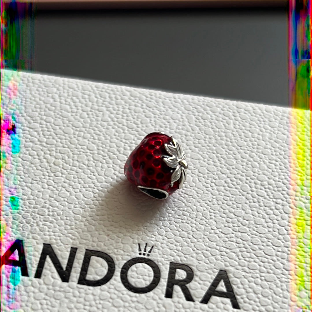 Genuine Pandora New Summer Enamel Strawberry Charm