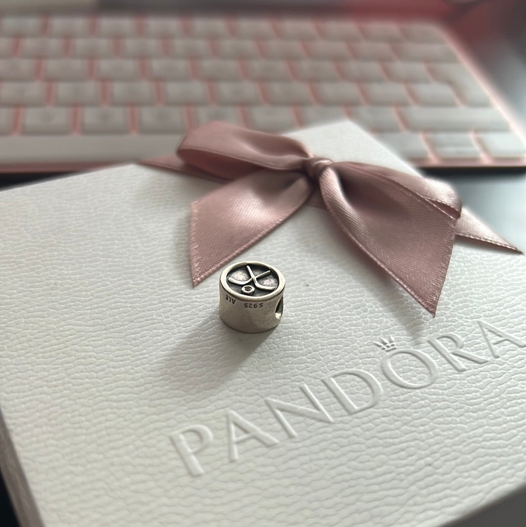 Genuine Pandora Hockey Puck Charm HTF Rare
