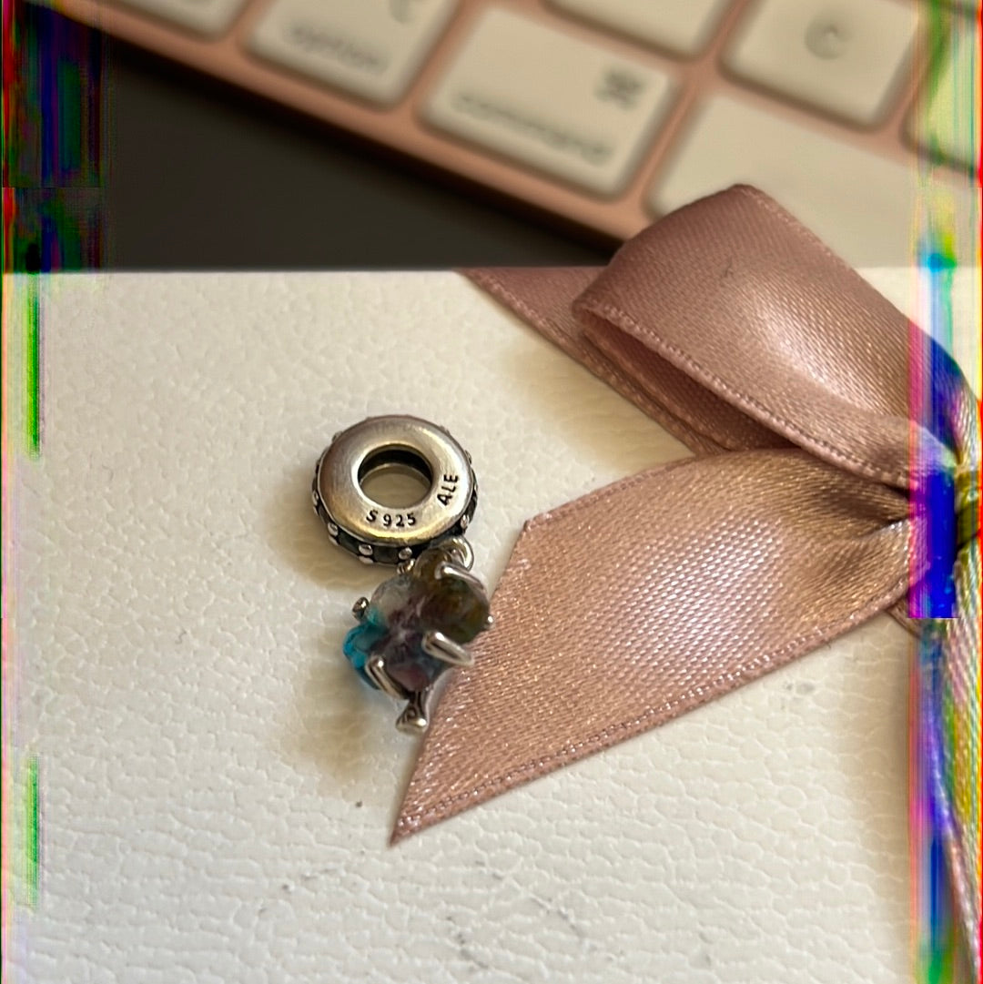 Genuine Pandora Family Tree Rainbow Murano Dangle Charm