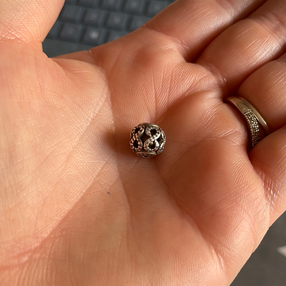 Genuine Pandora Essence Charm Pave Openwork Dedication Infinity Sign