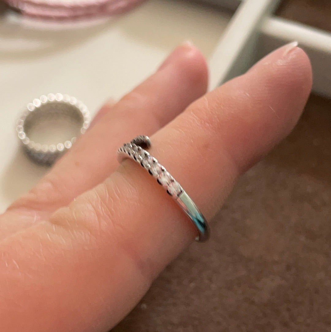 Genuine Pandora Crossover Pave CZ Sparkle Ring Size 48 KIDS