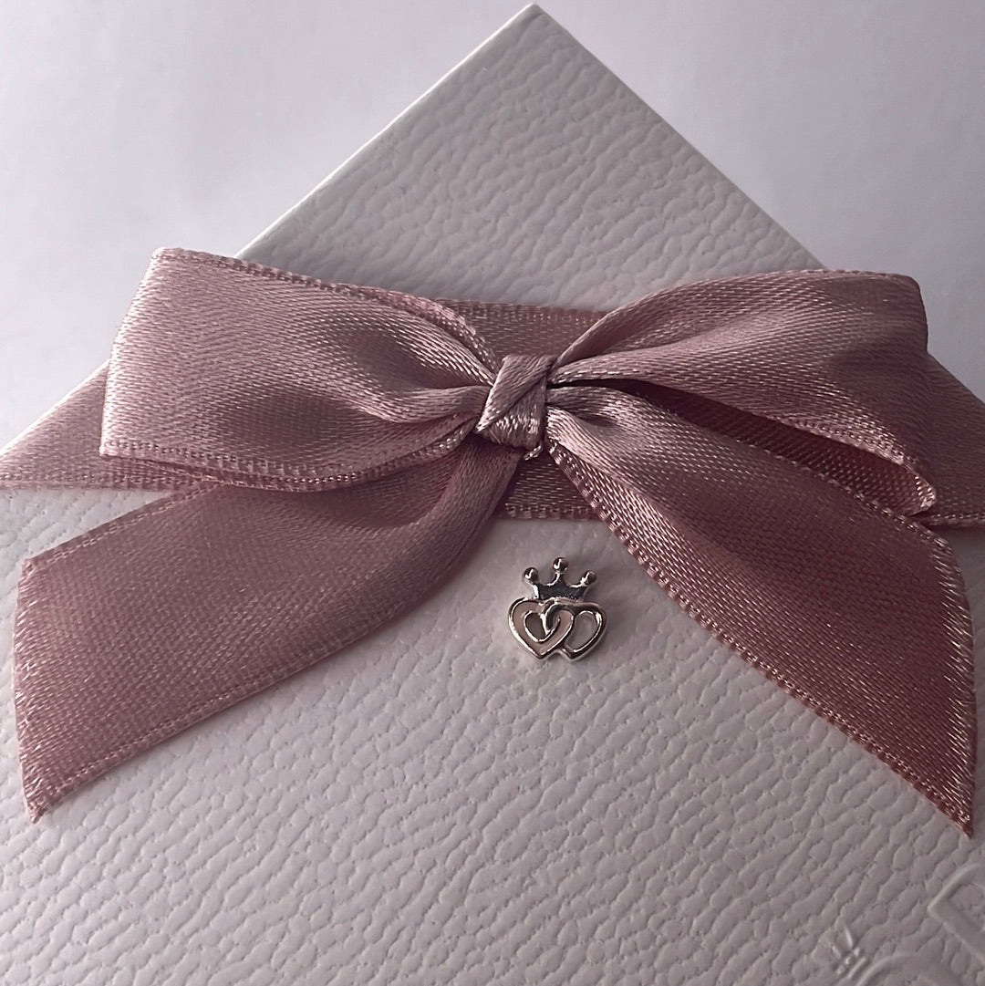 Genuine Pandora Double Heart Enamel Petite With Crown